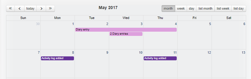 VQmanager eportfolio calendar